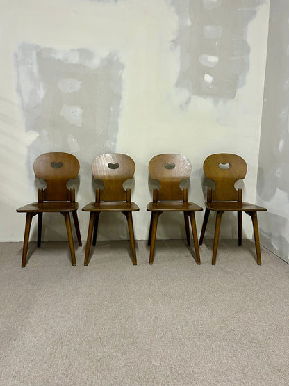 Vintage Holz Stuhl Bandixen,Stabelle,Dietiker Switzerland