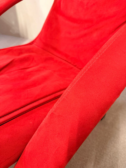 Vintage Designer Liegestühle rote Polster, Relaxsessel
