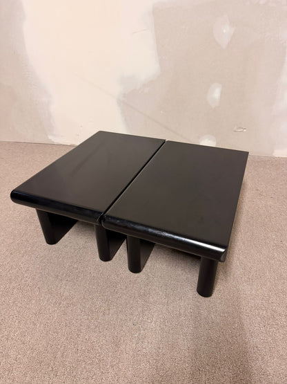 2er Set schwarze module Couchtische im Stil Rodolfo Bonetto