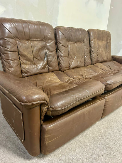 Vintage De Sede Ledersofa aus der Serie DS-66, 3er Sofa