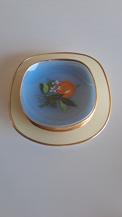 Vintage Obst Teller Schalen Set 7-teilig 50er/60er Jahre