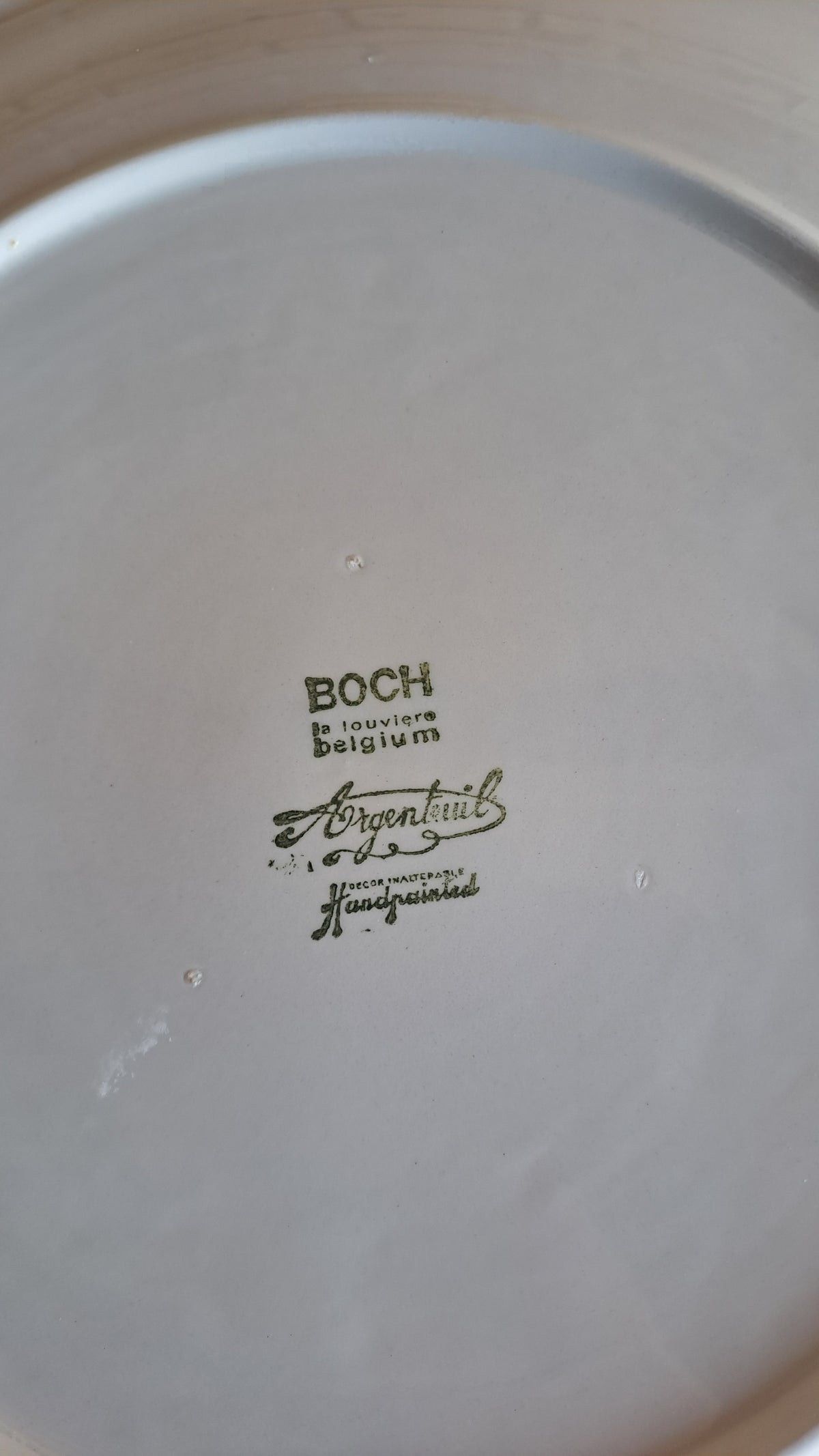 Vintage Boch La Louvière Argenteuil Keramik Teller Belgien