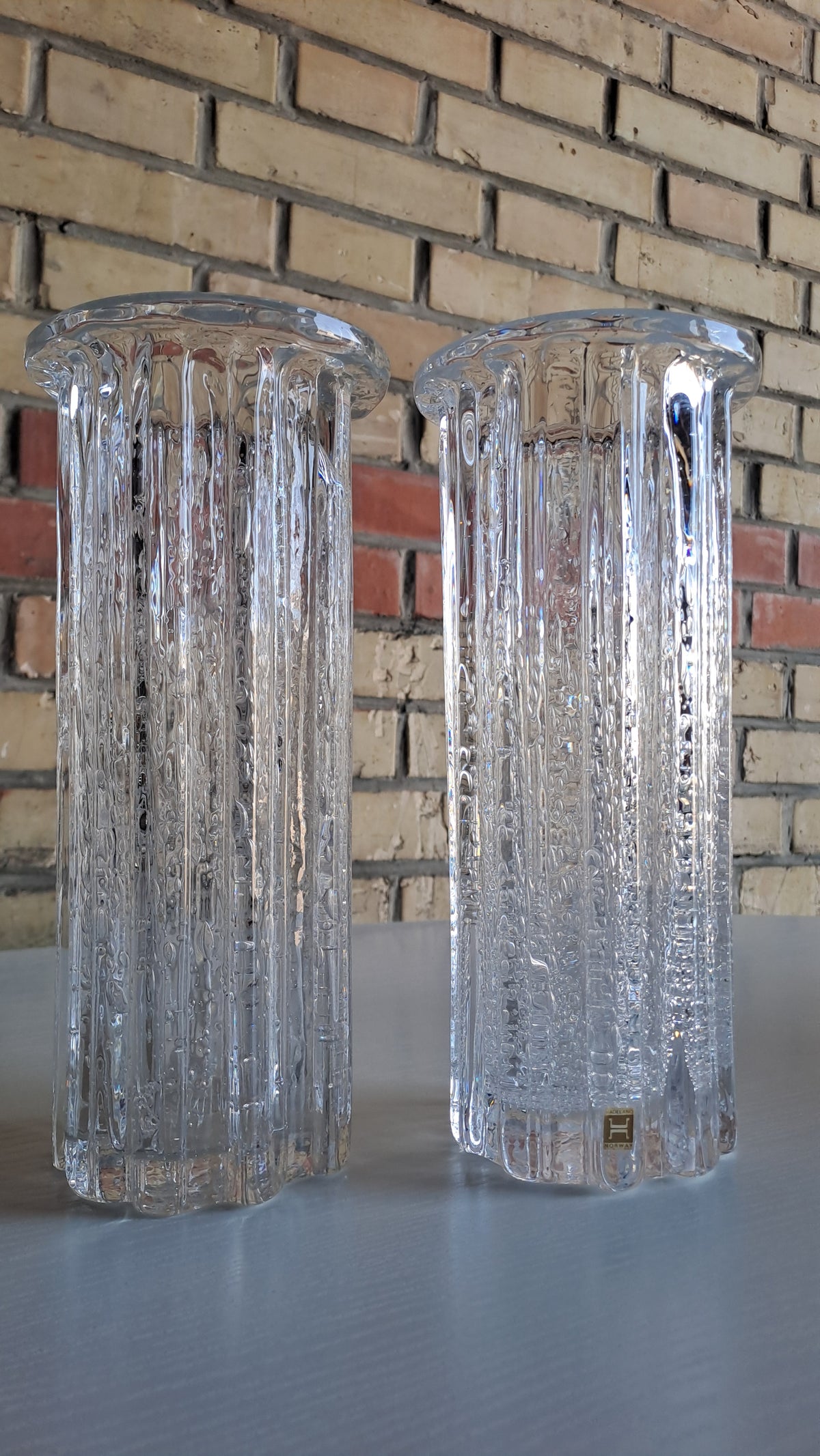 2er Set Hadeland Norway Atlantic Vase von Willy Johansson