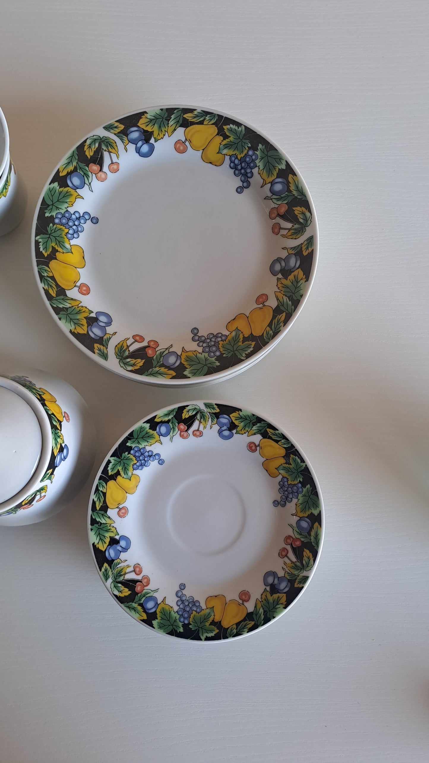 Porzellan Kaffee Service Obstdekor 21-teilig