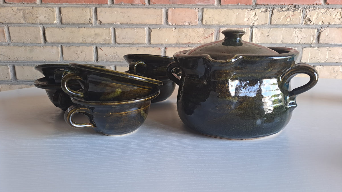 Vintage Keramik Geschirrset Studiokeramik 70er Jahre