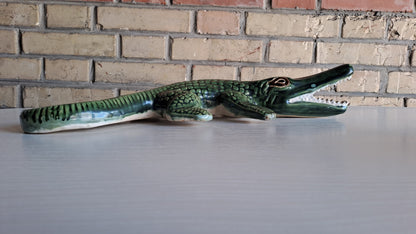 Vintage Handmade Wanddeko Krokodil Alligator aus Keramik