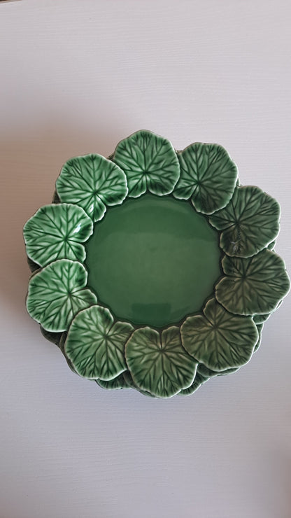 4er Set Bordallo Pinheiro Geranium Teller Made in Portugal