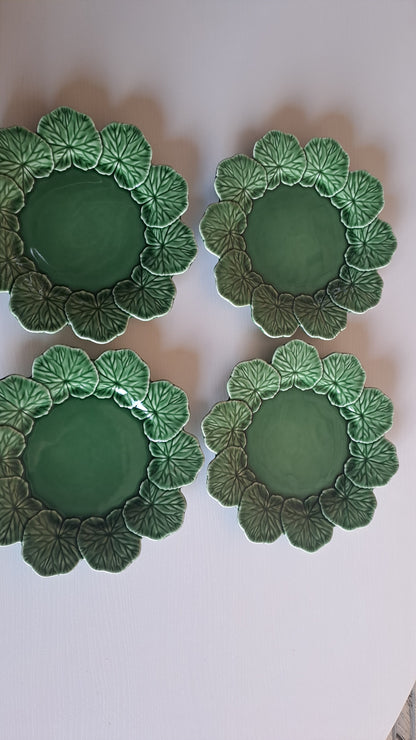 4er Set Bordallo Pinheiro Geranium Teller Made in Portugal