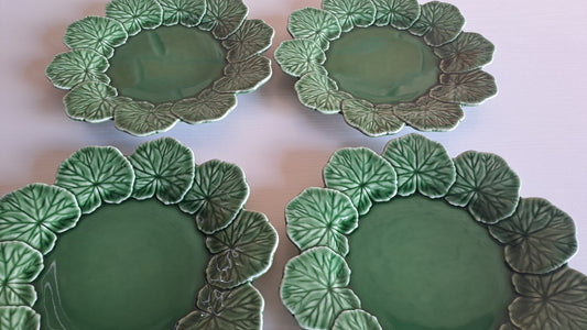 4er Set Bordallo Pinheiro Geranium Teller Made in Portugal