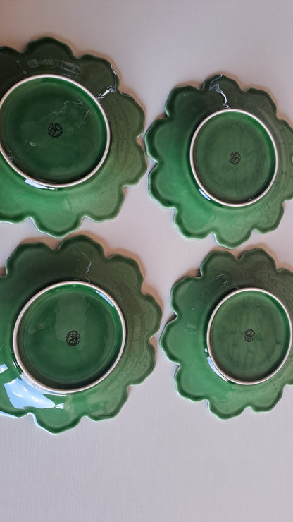 4er Set Bordallo Pinheiro Geranium Teller Made in Portugal