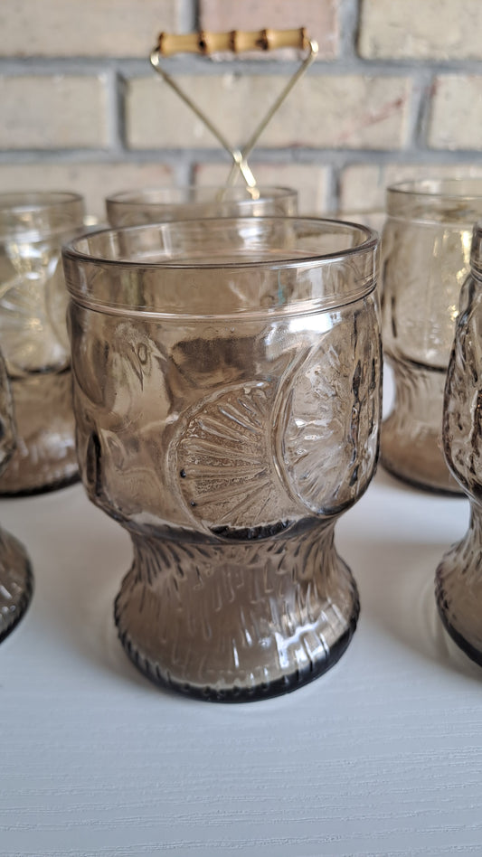 6er Vintage Gläserset mit Servierständer von Fidenza Italy
