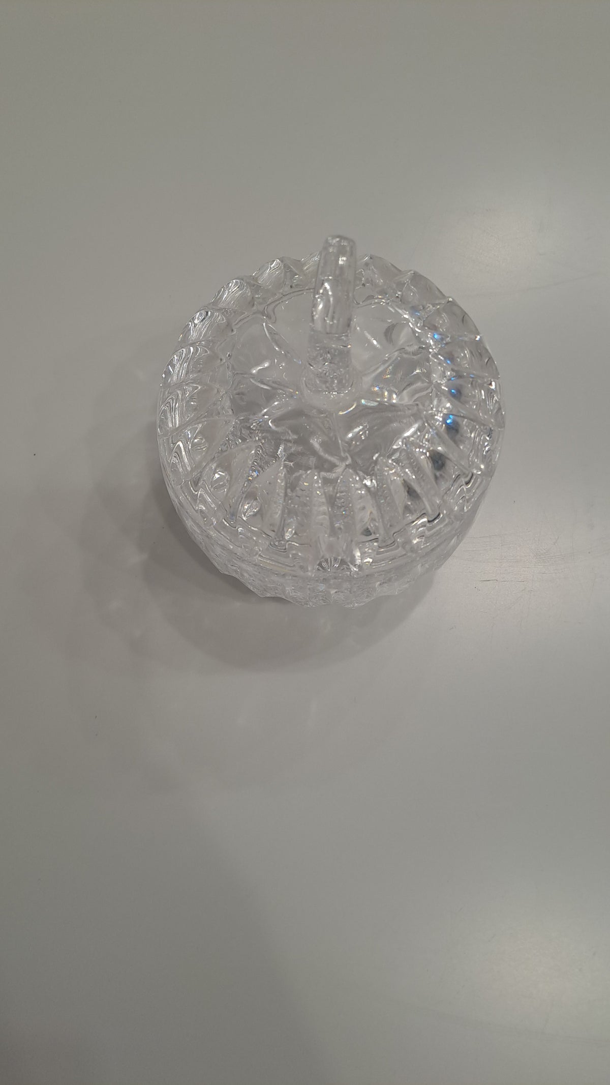 Vintage Kristall-Zuckerdose / Bonboniere in Apfel-Kürbisform