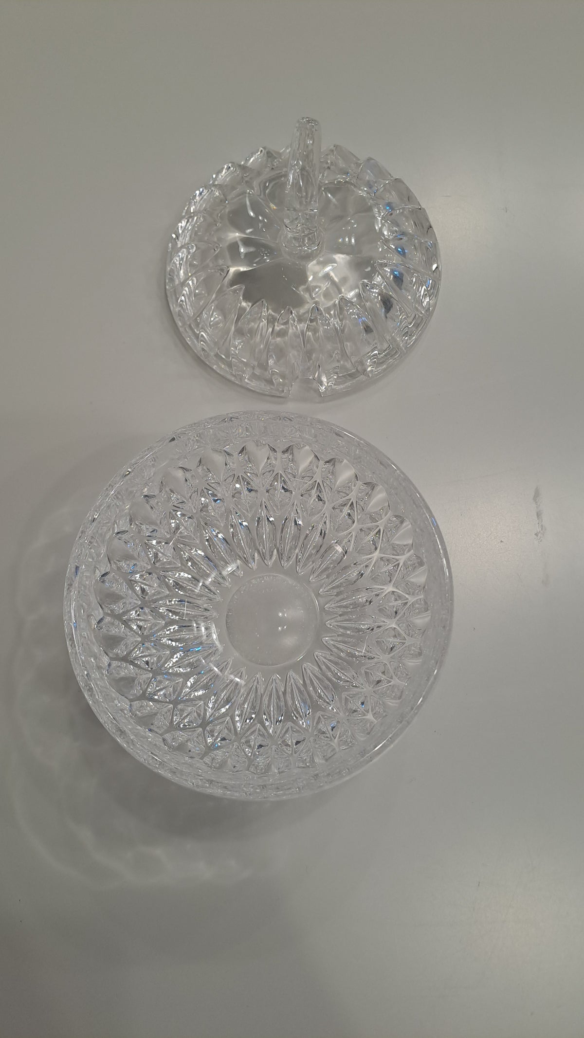 Vintage Kristall-Zuckerdose / Bonboniere in Apfel-Kürbisform