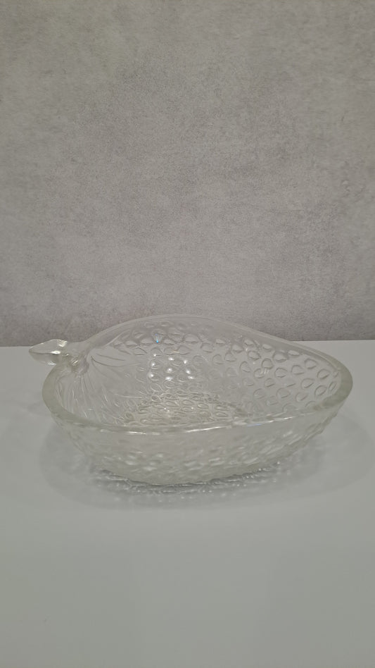 Vintage Glasschale Erdbeere aus strukturiertem Pressglas