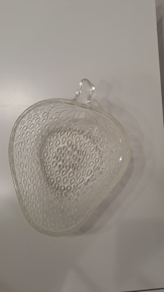 Vintage Glasschale Erdbeere aus strukturiertem Pressglas