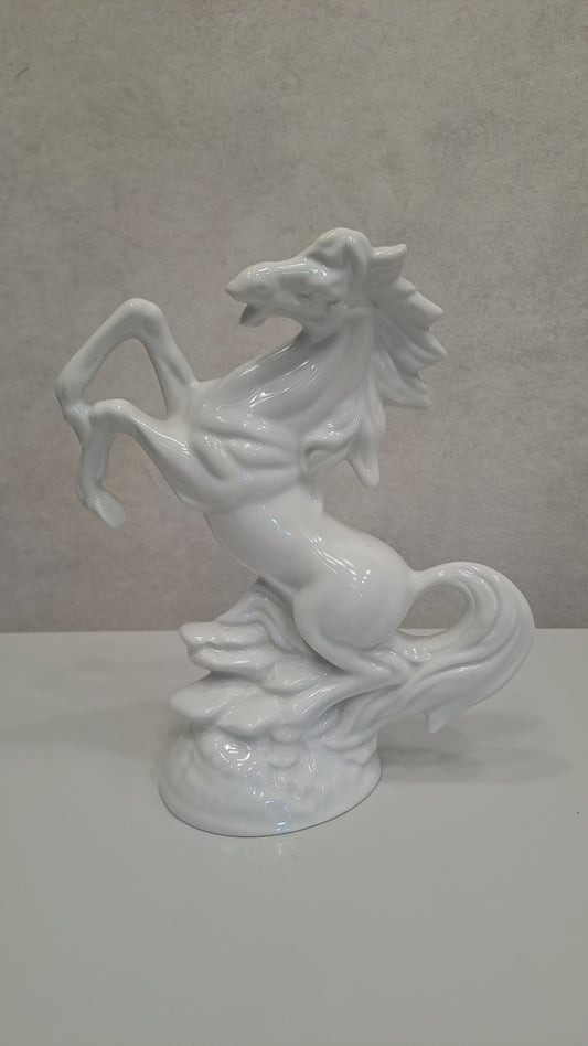 Vintage Porzellanfigur Aufbäumendes Pferd Hengst