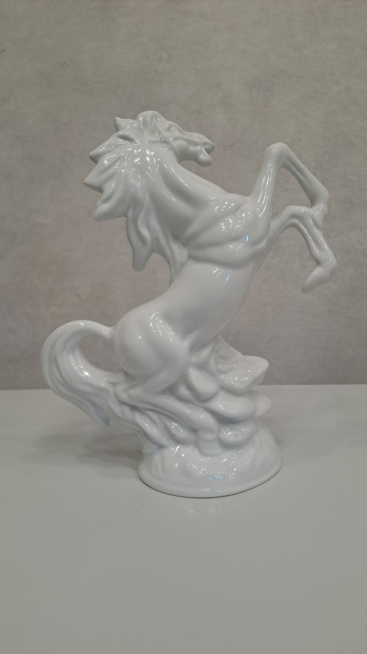 Vintage Porzellanfigur Aufbäumendes Pferd Hengst