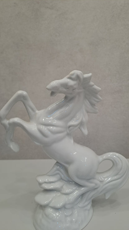 Vintage Porzellanfigur Aufbäumendes Pferd Hengst