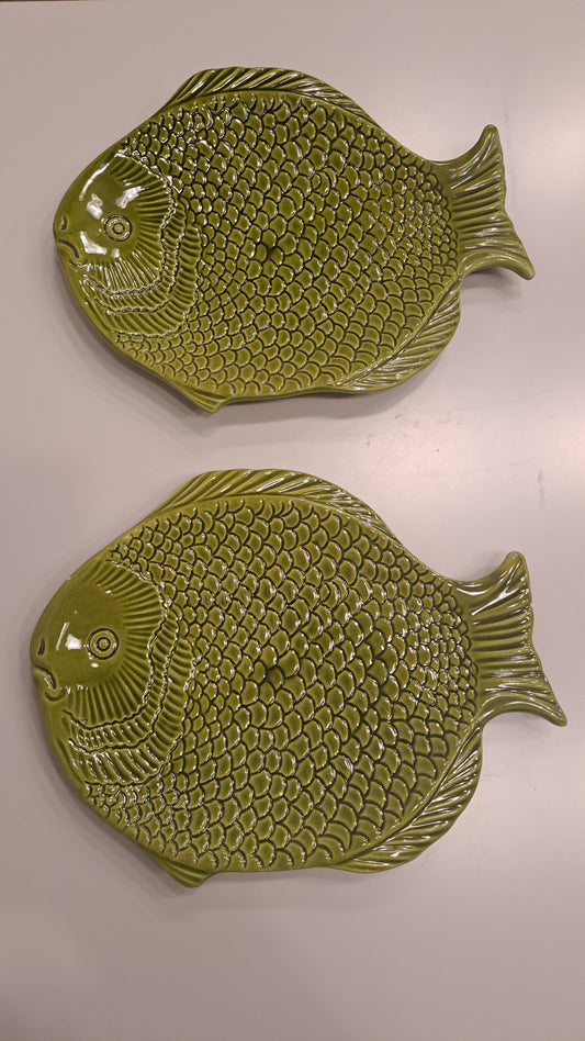 2 Vintage-Fischteller aus den 1970er Jahren Made in Italy