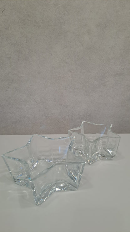 2er Set weihnachtliche Sternschalen von Saphira Glas Design