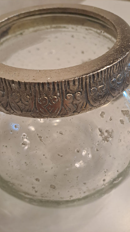 Vintage Vorratsglas Bonbonglas Bauernsilber Metall-Deckel