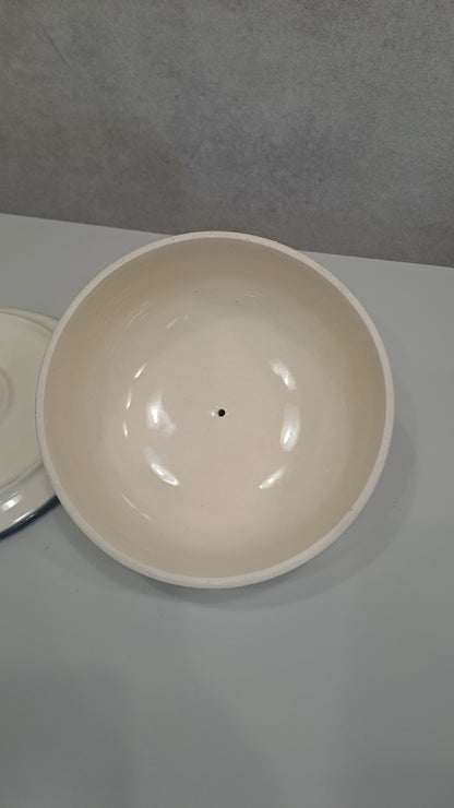DDR Vintage Butterdose Keramik VEB Torgau Steingut