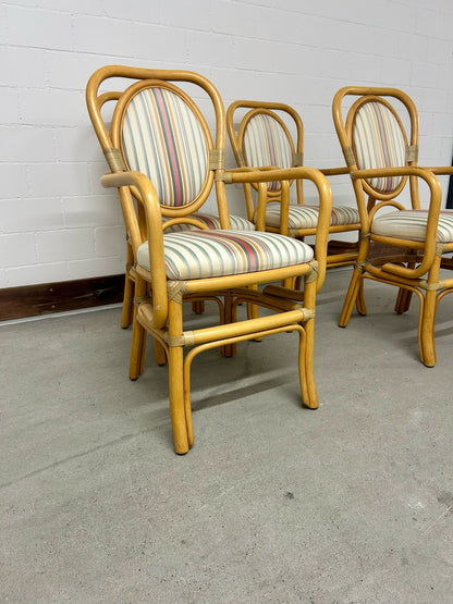4 Bambus Stühle Esszimmer/ Garten Stühle Vintage 70er Jahre