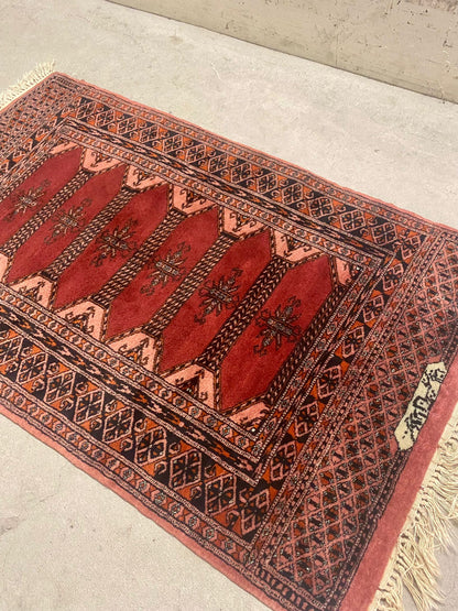 Vintage roter Orient Teppich Läufer Wandteppich