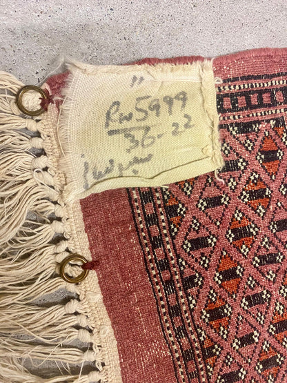 Vintage roter Orient Teppich Läufer Wandteppich