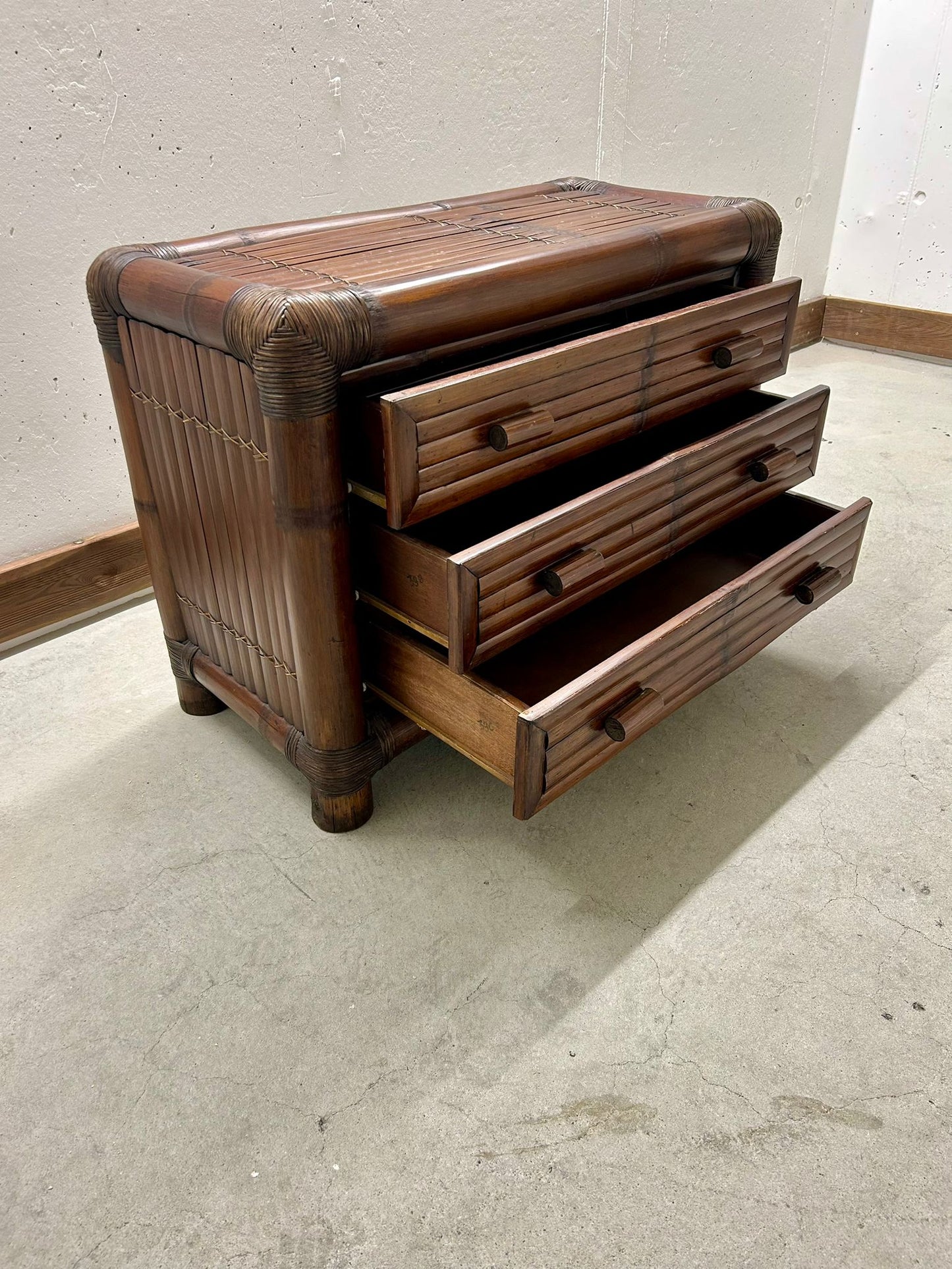 Italienische Kommode aus Bambus und Rattan 1960er