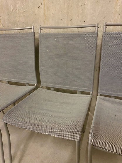 4er Set Moderne Esszimmerstühle, Stoff/Metall, grau, Stühle