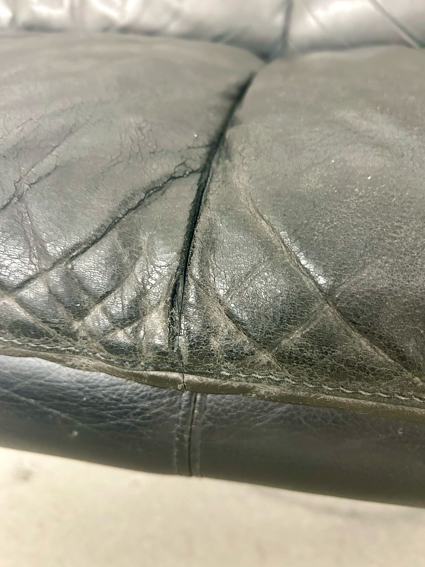 Leolux Leder Sofa Schwarz/GrauVintage Retro 80er Jahre