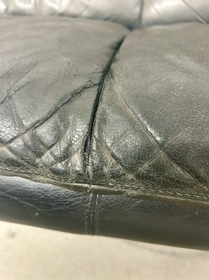 Leolux Leder Sofa Schwarz/GrauVintage Retro 80er Jahre
