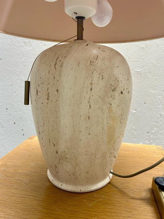 Seltene Tisch Lampe Travertin Vintage 60er, Made in Italy