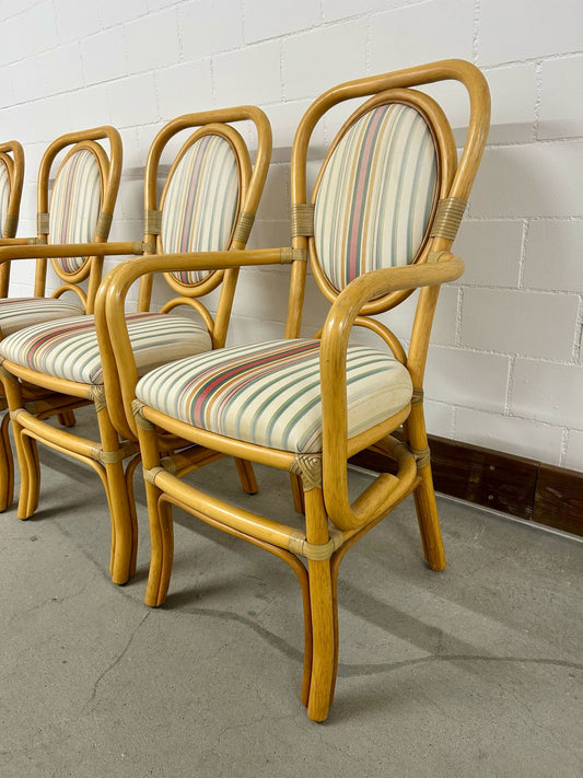 4 Bambus Stühle Esszimmer/ Garten Stühle Vintage 70er Jahre