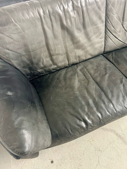 Leolux Leder Sofa Schwarz/GrauVintage Retro 80er Jahre