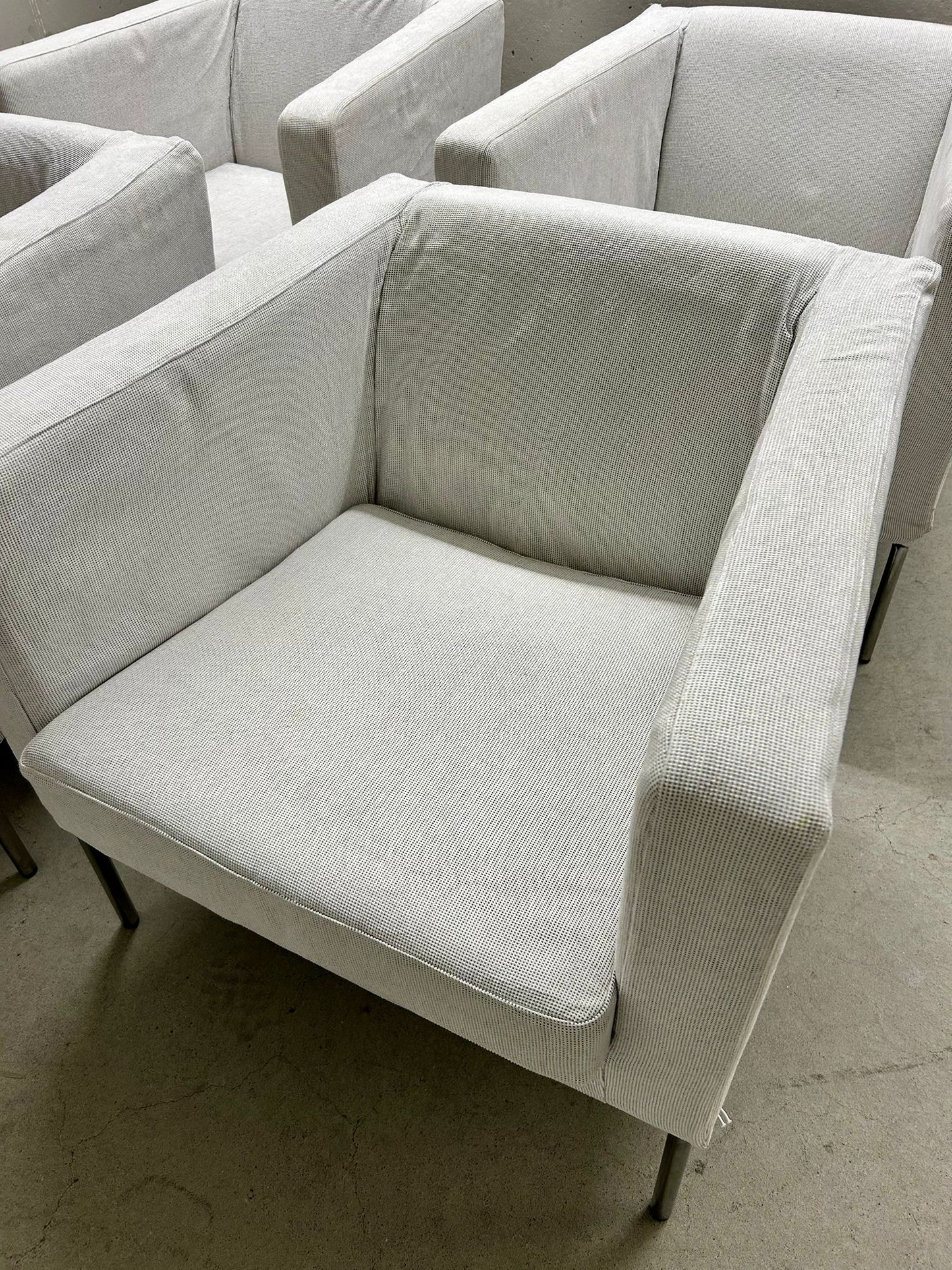 Moderne Ikea Klappsta Stoffsessel, weiss, guter Zustand