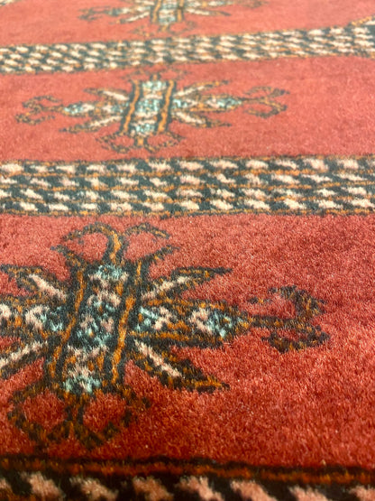 Vintage roter Orient Teppich Läufer Wandteppich