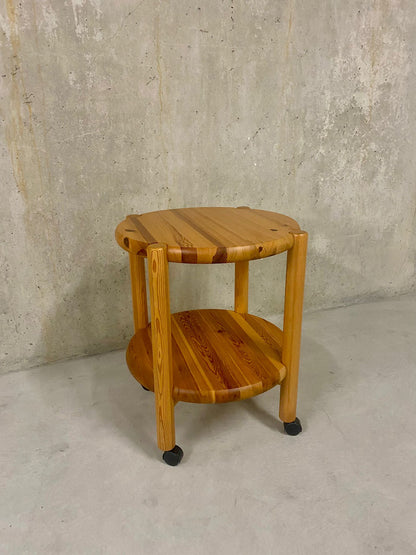 Beistelltisch"Rainer Daumiller" Kiefernholz, Rollen, Holz