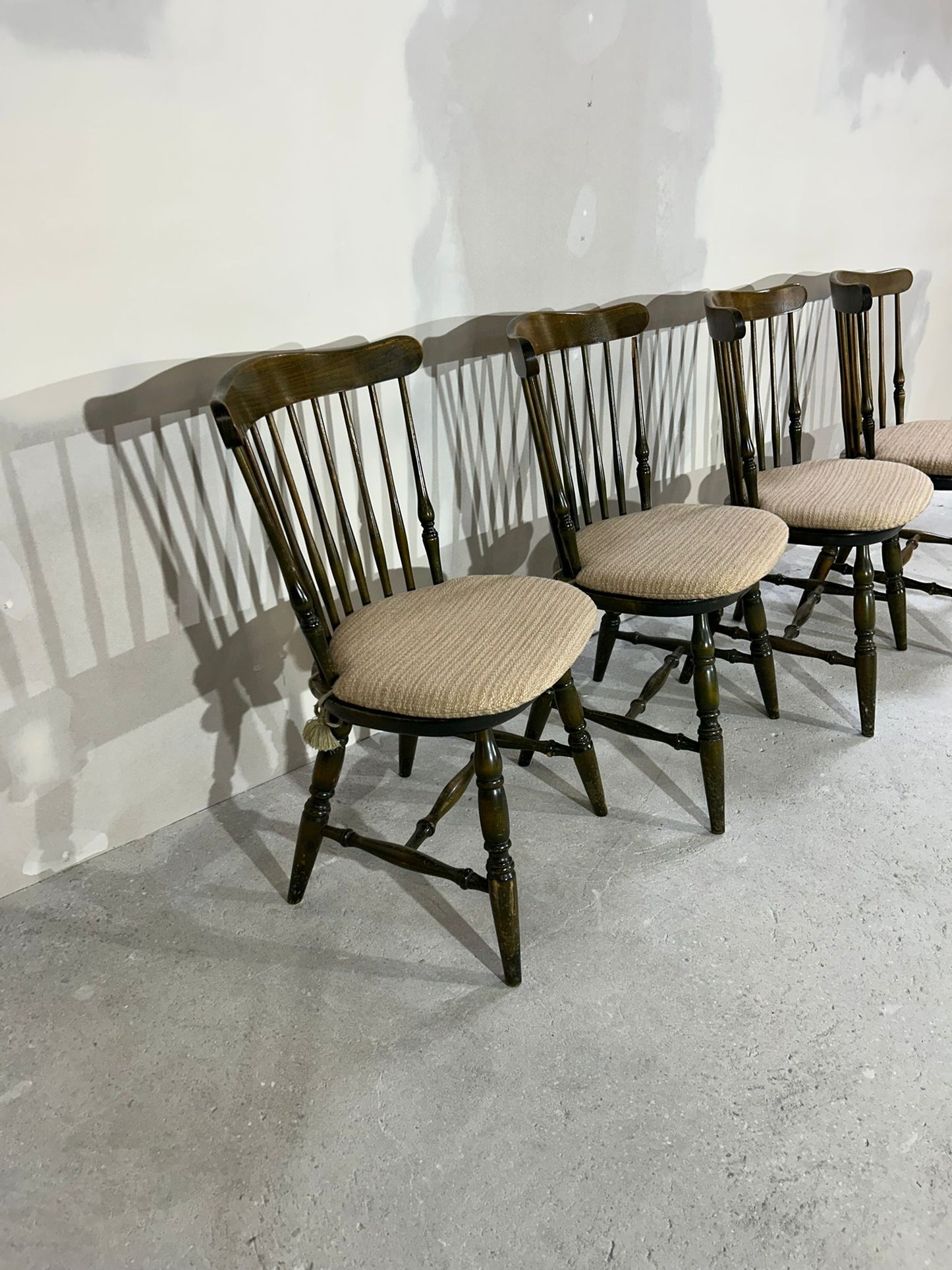 4er Set Stühle "Nesto" Vintage Skandi-Stil Mid Century Holz