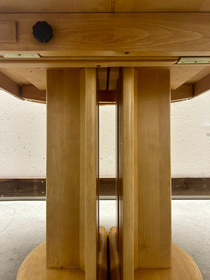 6 Eckiger Esstisch Erle mit 2 Einlegeplatten stabil Tisch