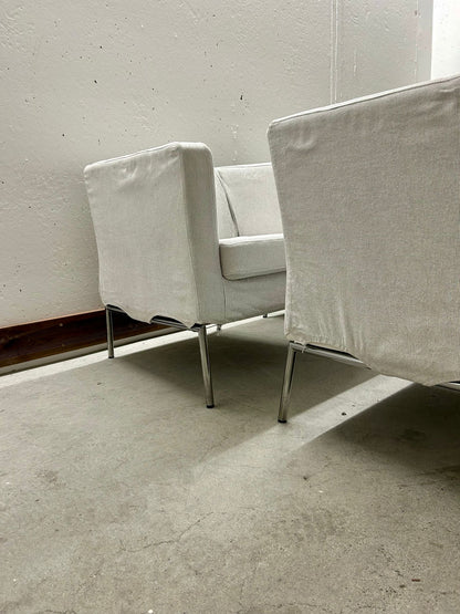 Moderne Ikea Klappsta Stoffsessel, weiss, guter Zustand