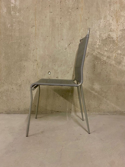 4er Set Moderne Esszimmerstühle, Stoff/Metall, grau, Stühle