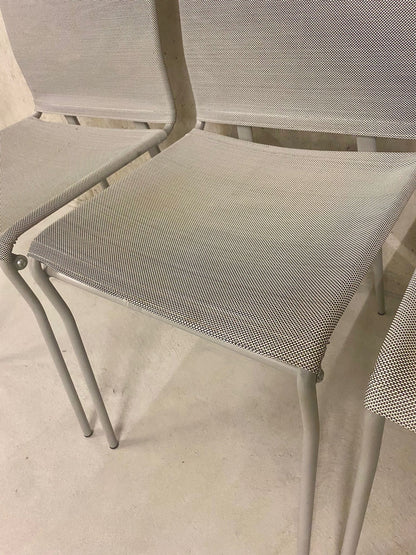 4er Set Moderne Esszimmerstühle, Stoff/Metall, grau, Stühle