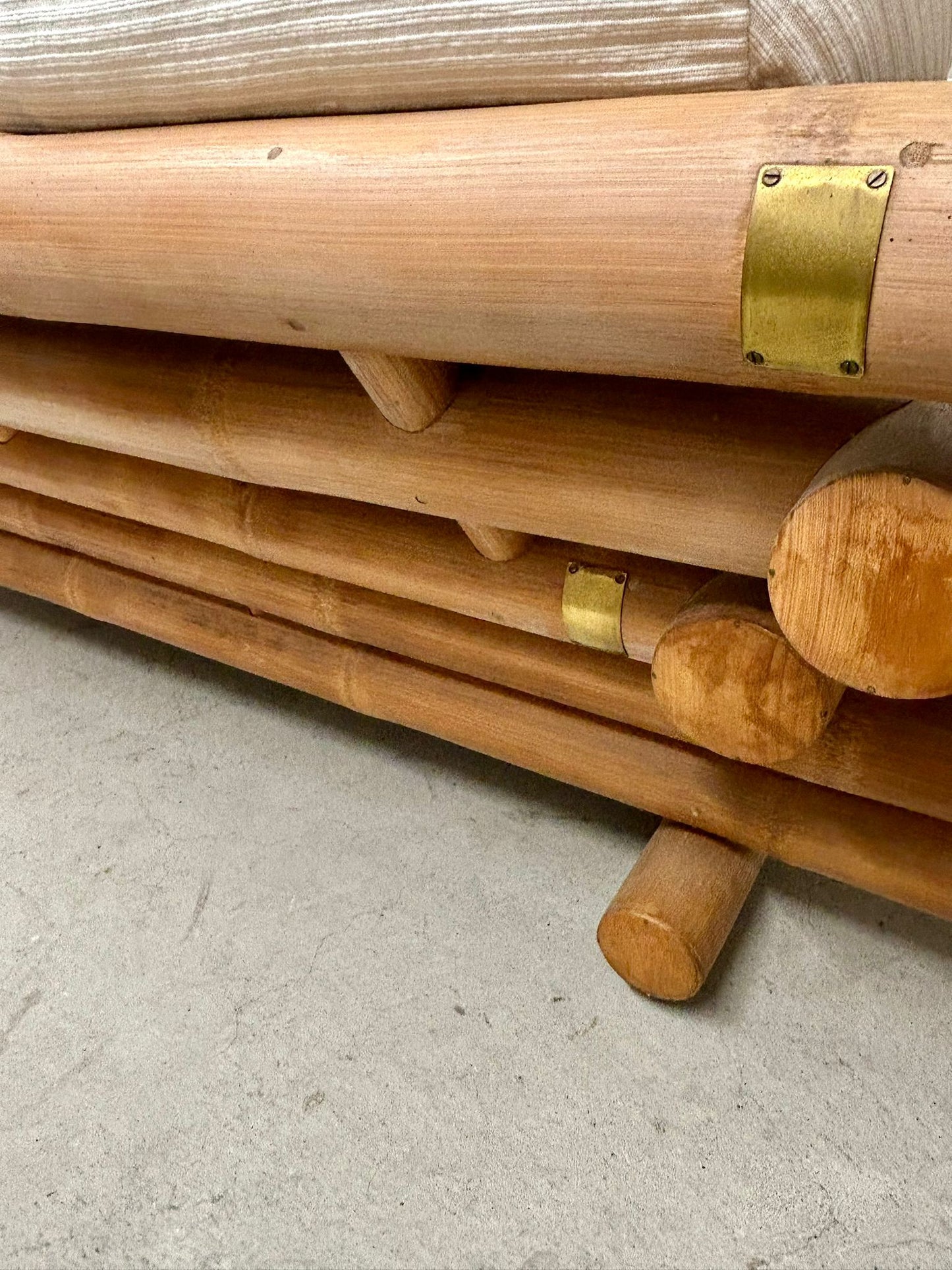 Skulpturales Bambus-Rattan-Sofa, 1970er Jahre