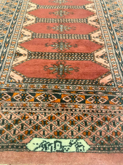 Vintage roter Orient Teppich Läufer Wandteppich
