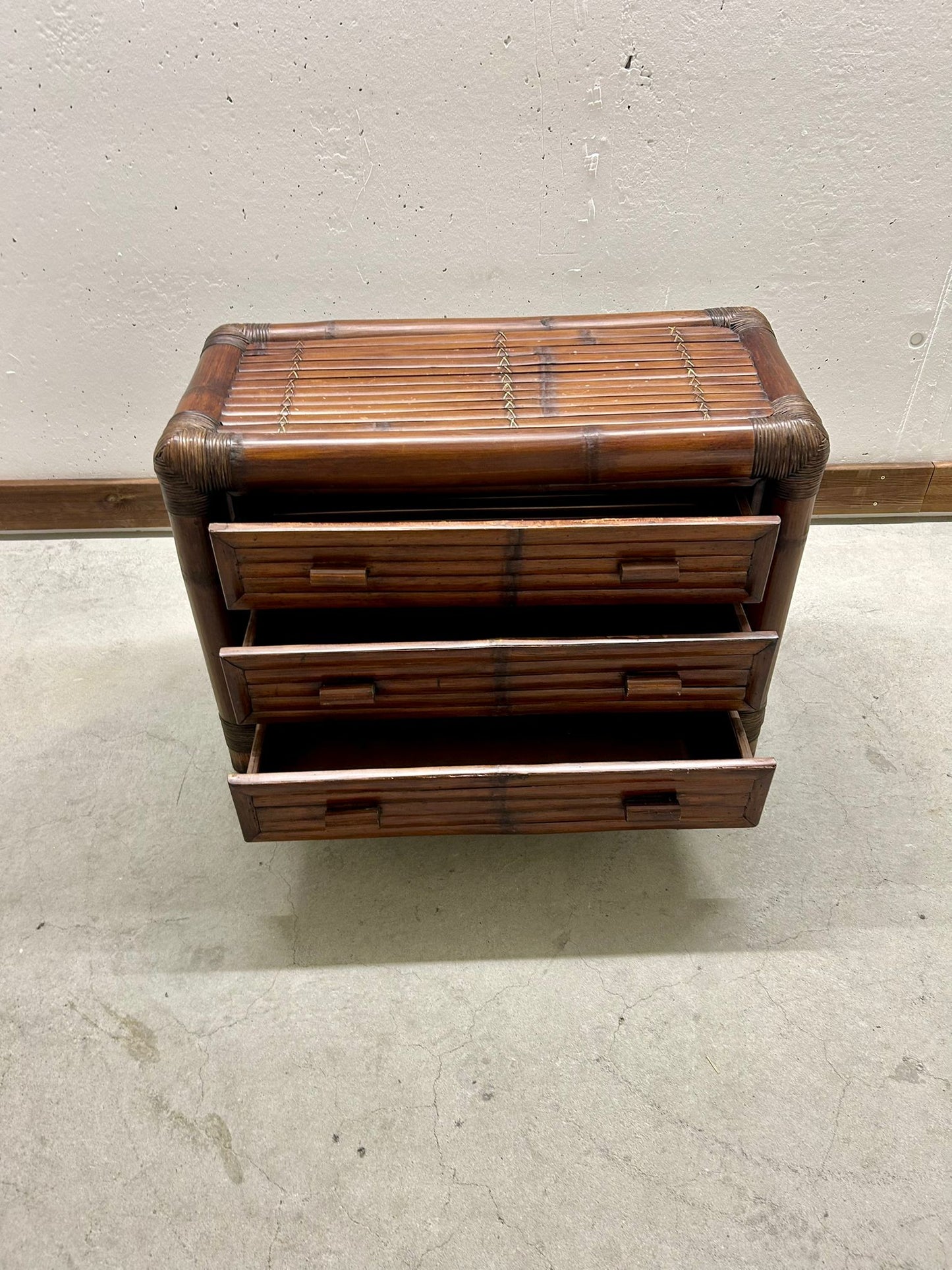 Italienische Kommode aus Bambus und Rattan 1960er