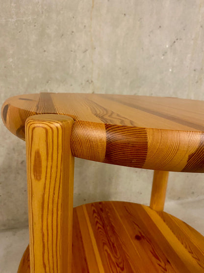 Beistelltisch"Rainer Daumiller" Kiefernholz, Rollen, Holz