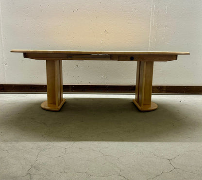 6 Eckiger Esstisch Erle mit 2 Einlegeplatten stabil Tisch