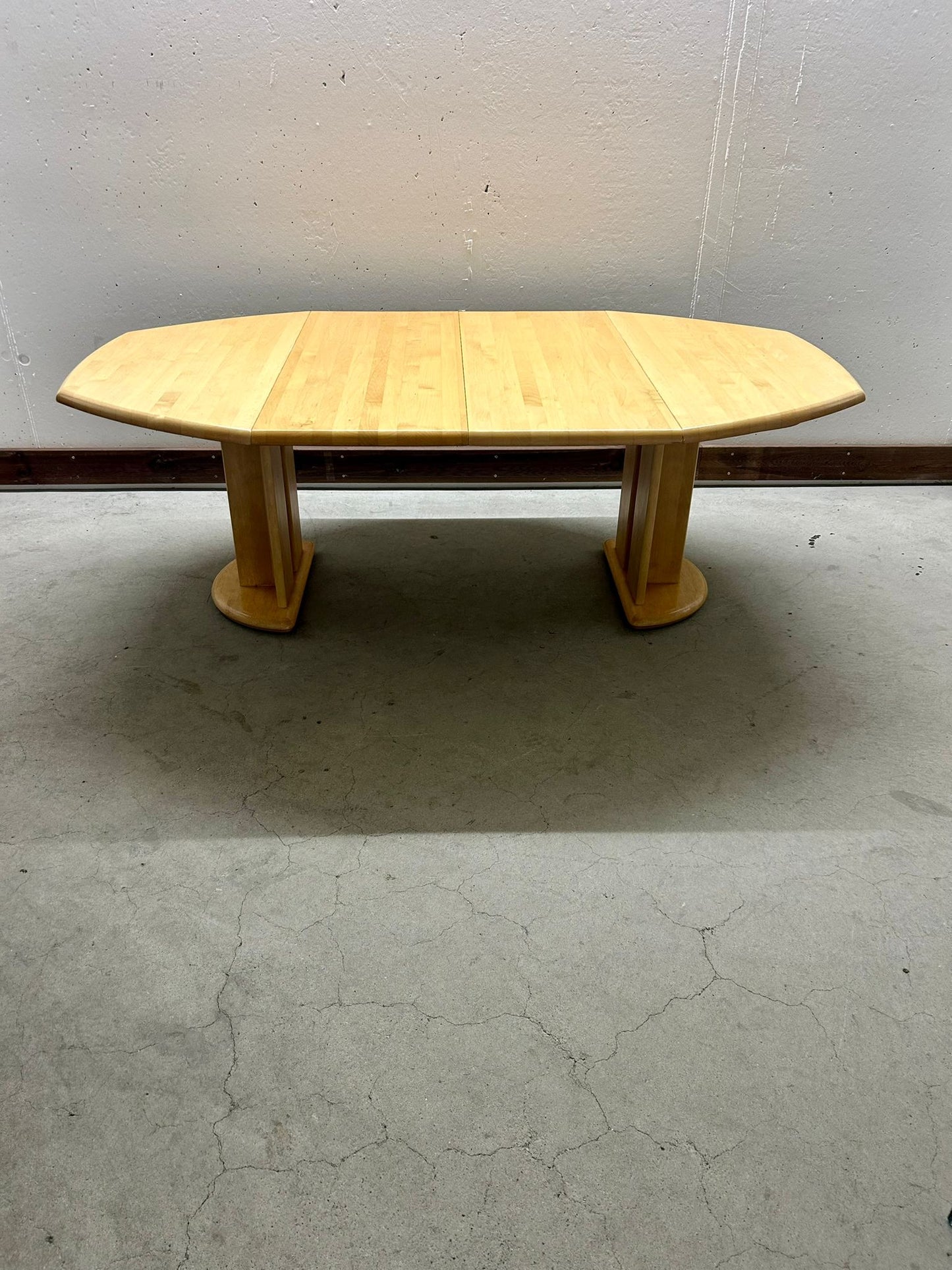 6 Eckiger Esstisch Erle mit 2 Einlegeplatten stabil Tisch